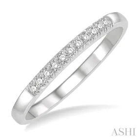 1/10 ctw 11Stones Round Cut Diamond Wedding Band in 14K White Gold