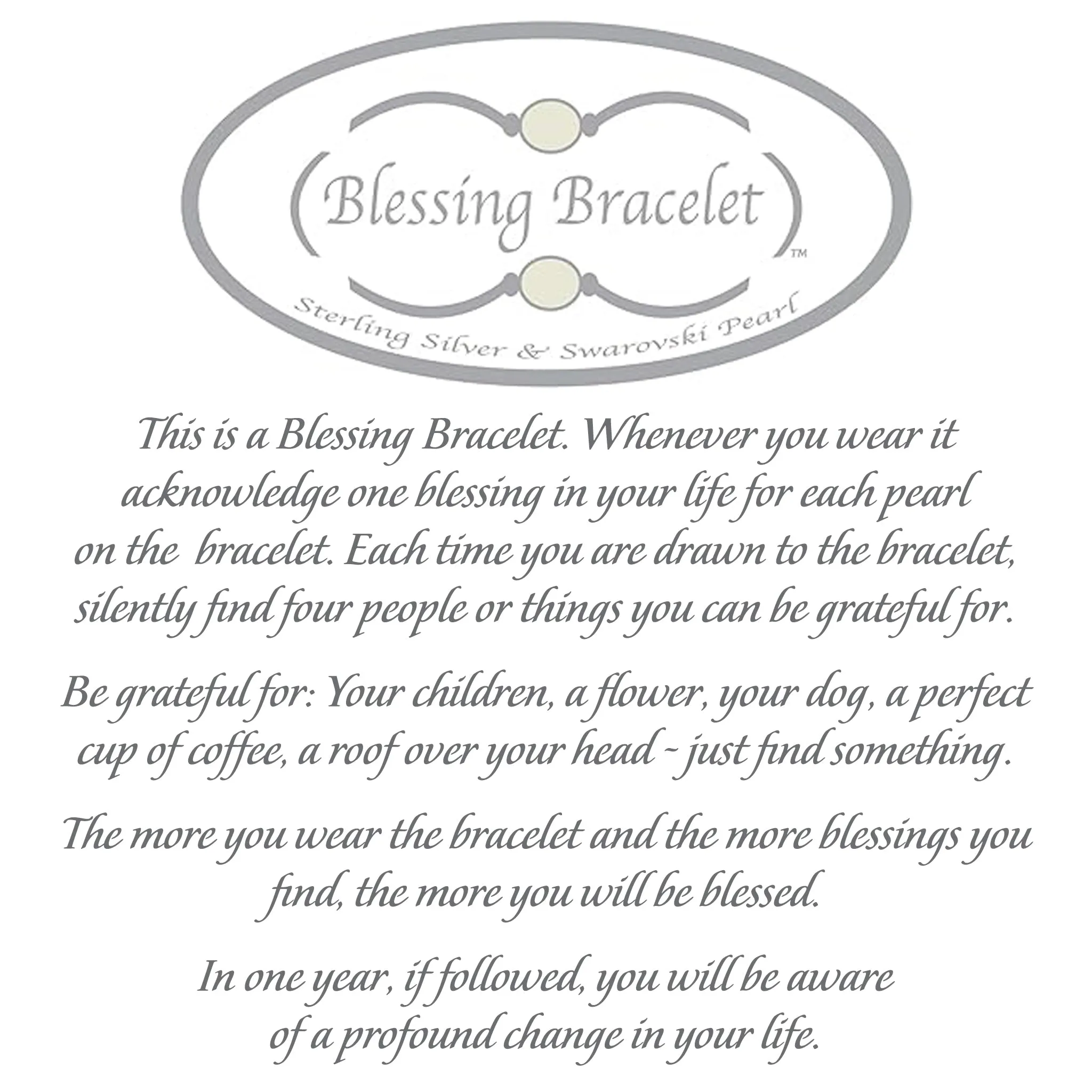 12mm White Pearl Blessing Bracelet - Silver Links