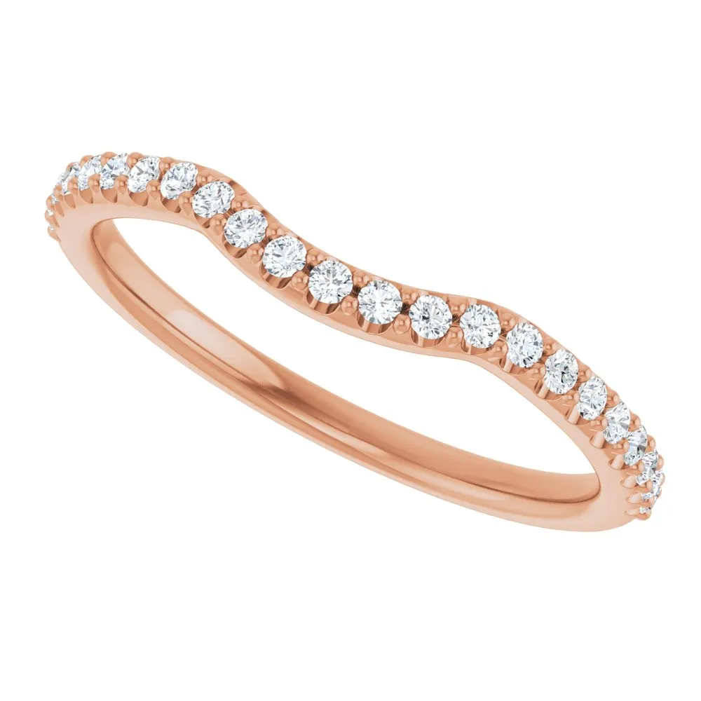 14K Gold  1/5 CTW Natural SI Clarity Diamond Contour Band