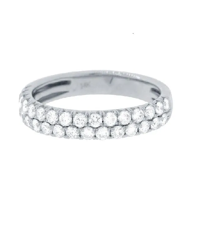 14k Gold 2 Row 0.83 Carat Diamond Band, Available in White and Yellow Gold