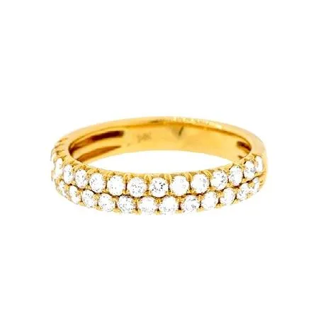 14k Gold 2 Row 0.83 Carat Diamond Band, Available in White and Yellow Gold