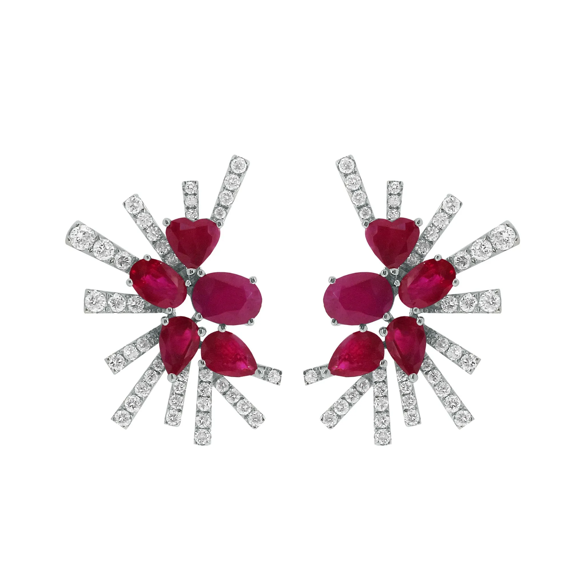 14K GOLD DIAMOND RUBY ABBY EARRINGS