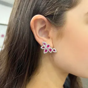 14K GOLD DIAMOND RUBY DONNA EARRINGS