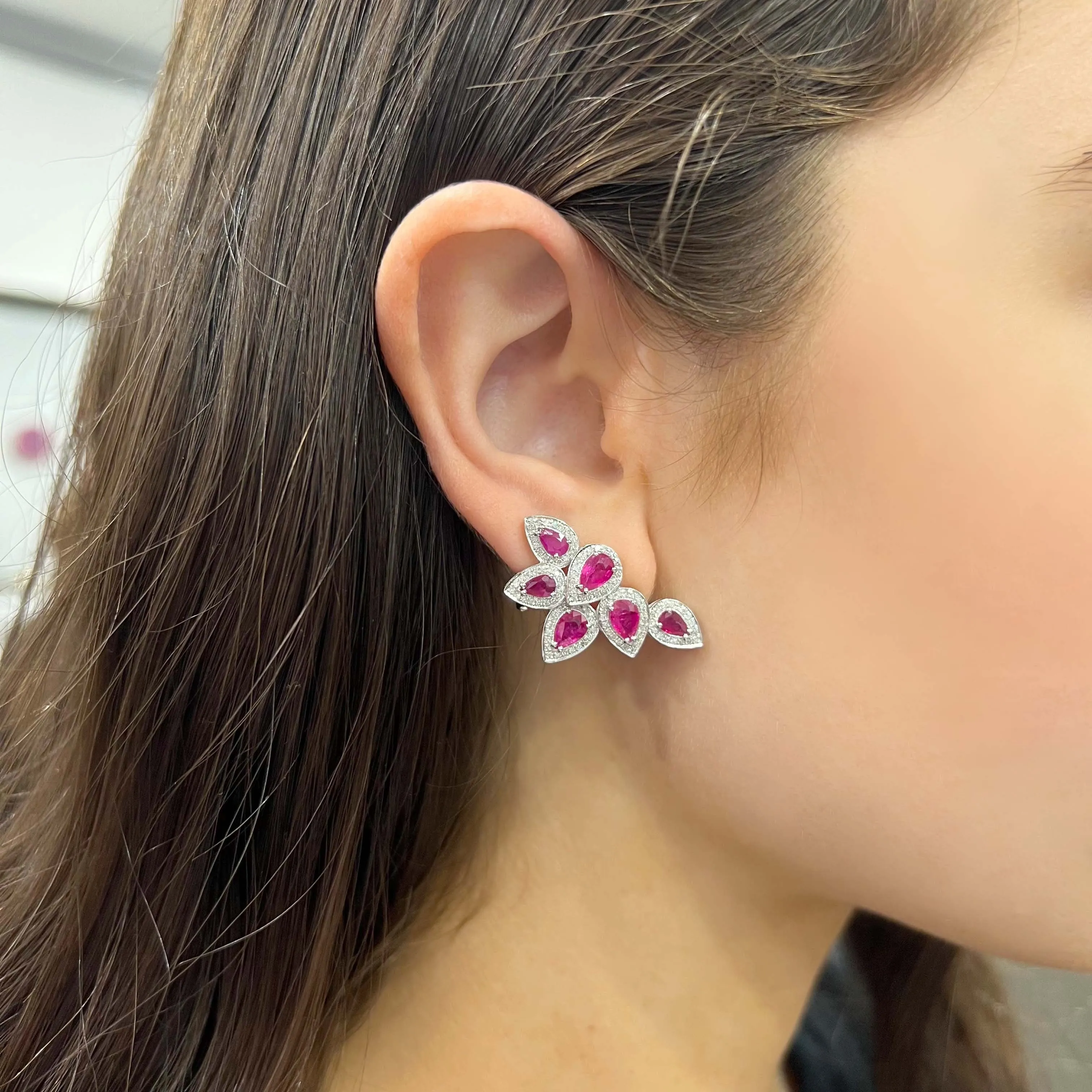 14K GOLD DIAMOND RUBY DONNA EARRINGS