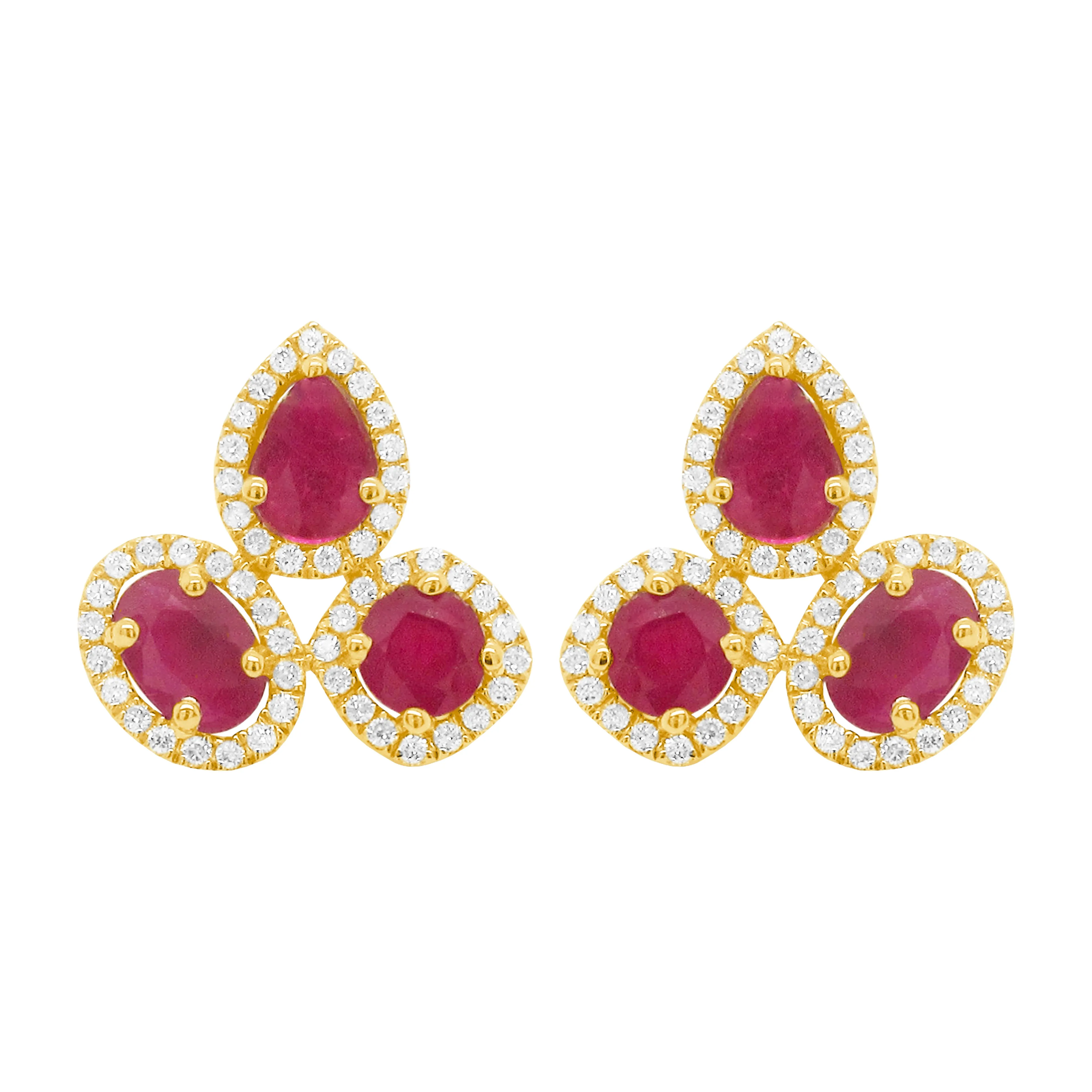 14K GOLD DIAMOND RUBY FAYE EARRINGS