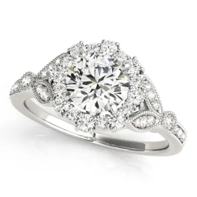 14K Halo Vintage Engagement Ring
