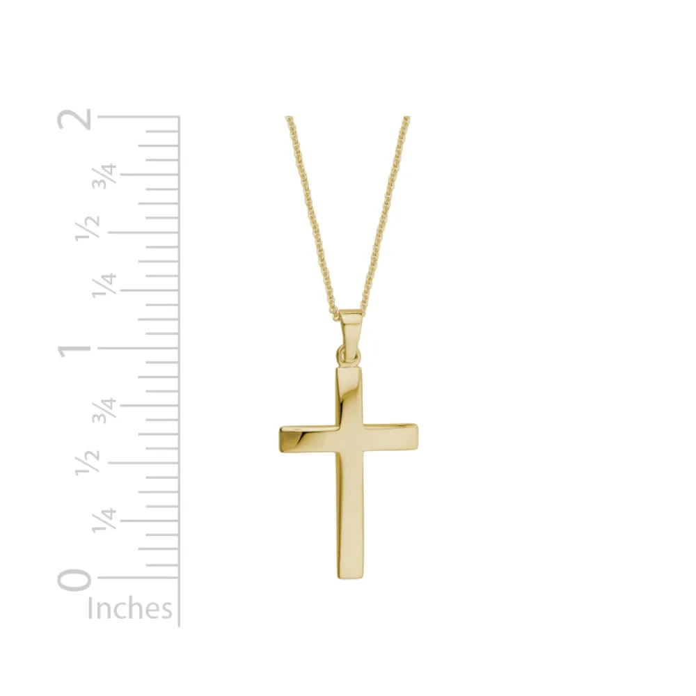 14k Polished Cross Pendant Necklace