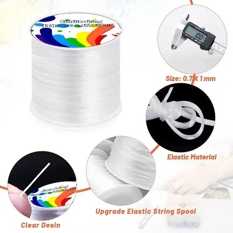 1mm 100m/328ft Elastic Bracelet String Cord Stretch Bead Cord For Jewelry Making And Bracelet Making