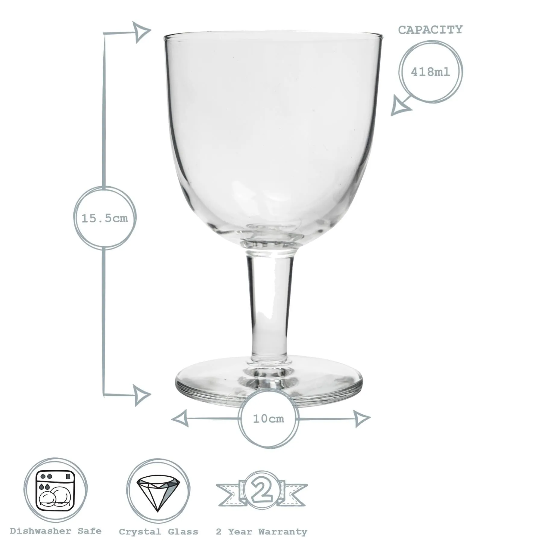 418ml Craft Beer/Ale Abbey Glasses - Pack of Six - By Bormioli Rocco