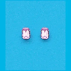 6x4 Emerald Cut Created Pink Sapphire