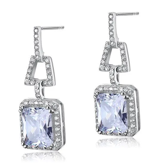8 Carat Simulated Diamond 925 Sterling Silver Dangle Earrings