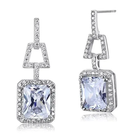8 Carat Simulated Diamond 925 Sterling Silver Dangle Earrings
