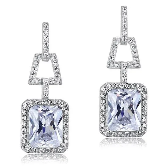 8 Carat Simulated Diamond 925 Sterling Silver Dangle Earrings