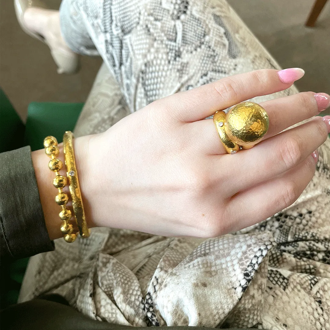 8MM Gold Ball Single Strand Bracelet