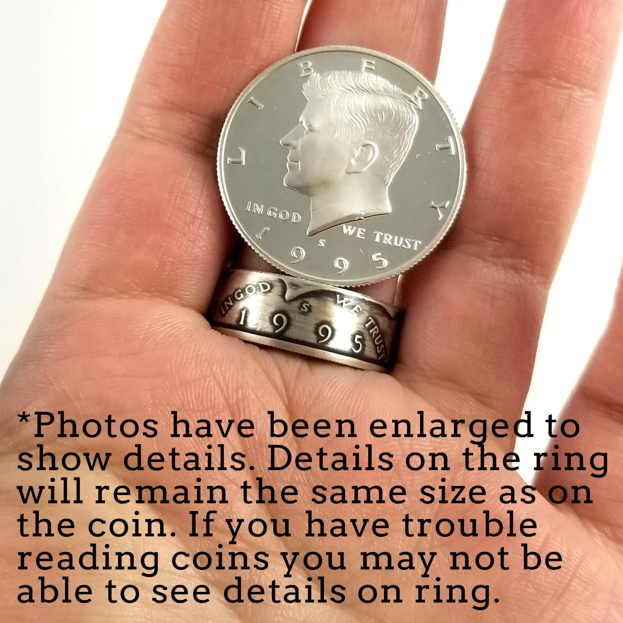 99% Fine Silver 2021 Kennedy Half Dollar Ring