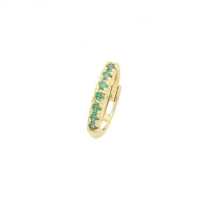9ct Yellow Gold Emerald Green Zirconia Single Cartilage Huggies 9Mm ES1996E