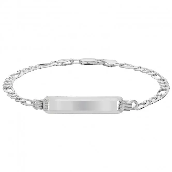 Acotis Silver  Id Bracelet Figaro PaveG2278
