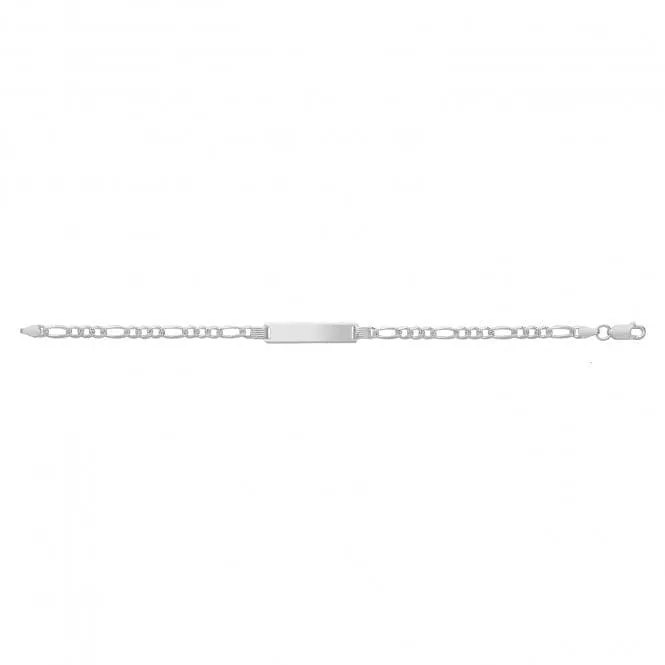 Acotis Silver  Id Bracelet Figaro PaveG2278