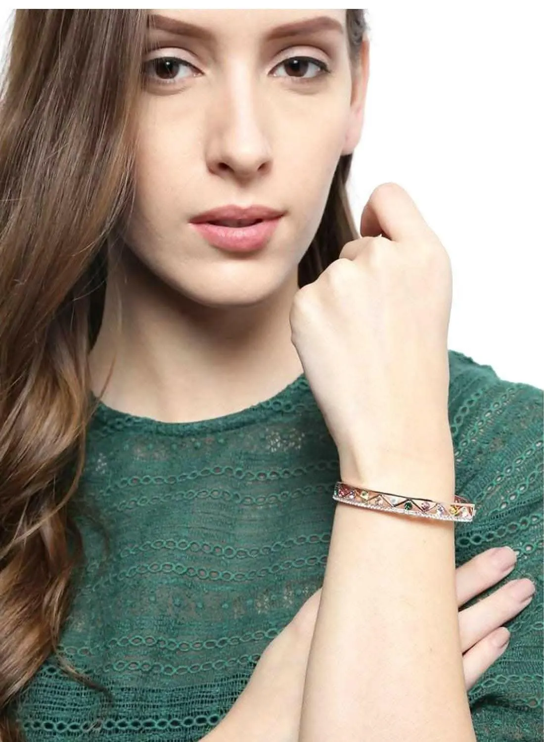 Alloy gold plated bracelet | MANATH (multicolor, pack of 2)