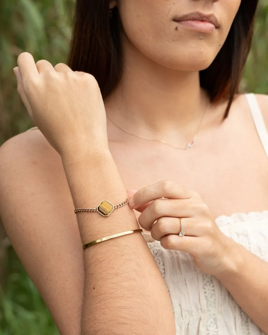 Armband - Tigerauge - Gold - Für Sie