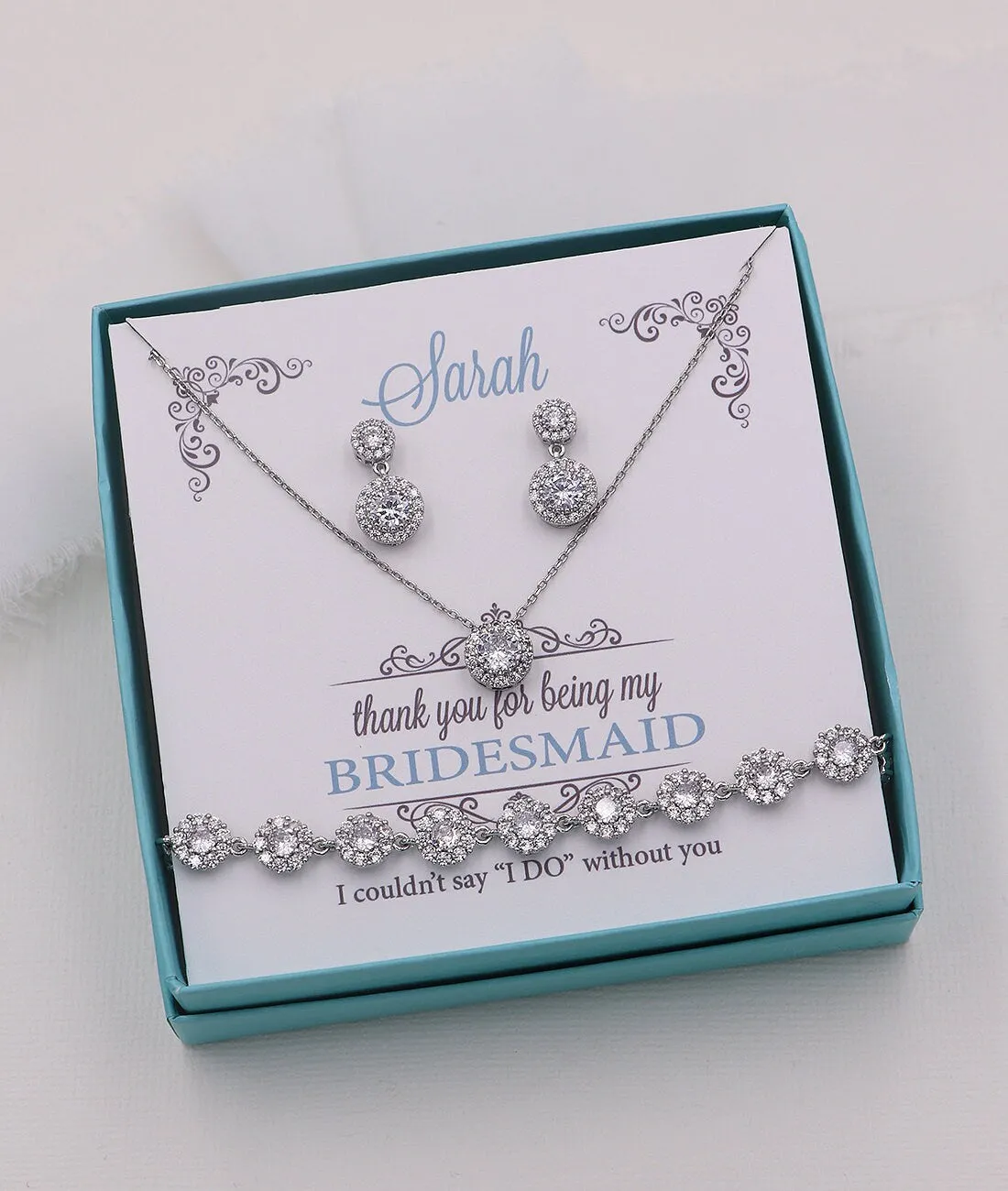 Aubrie Bridesmaids Earrings & Bracelet Set