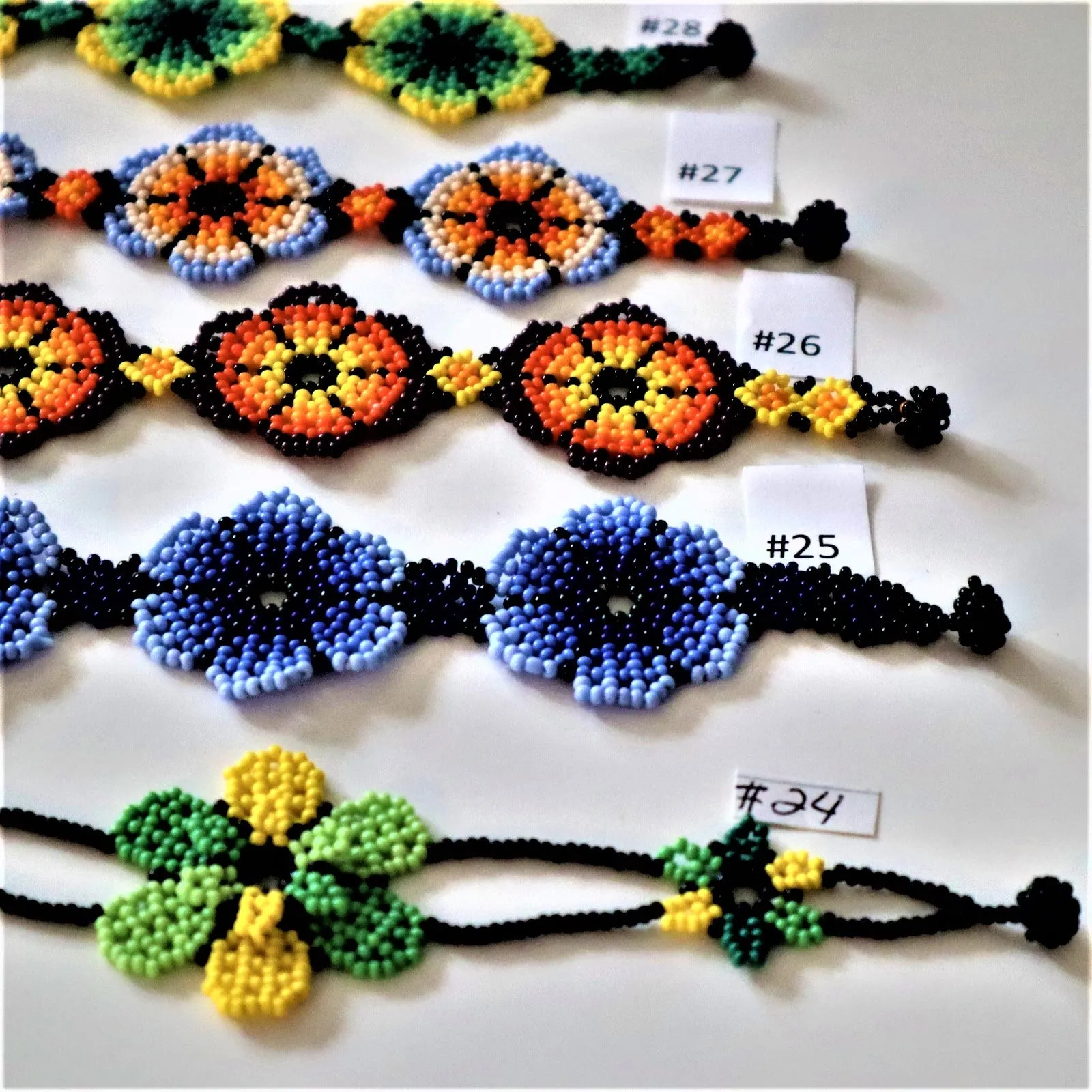 Beautiful Mexican Beaded Huichol Flower Bracelet