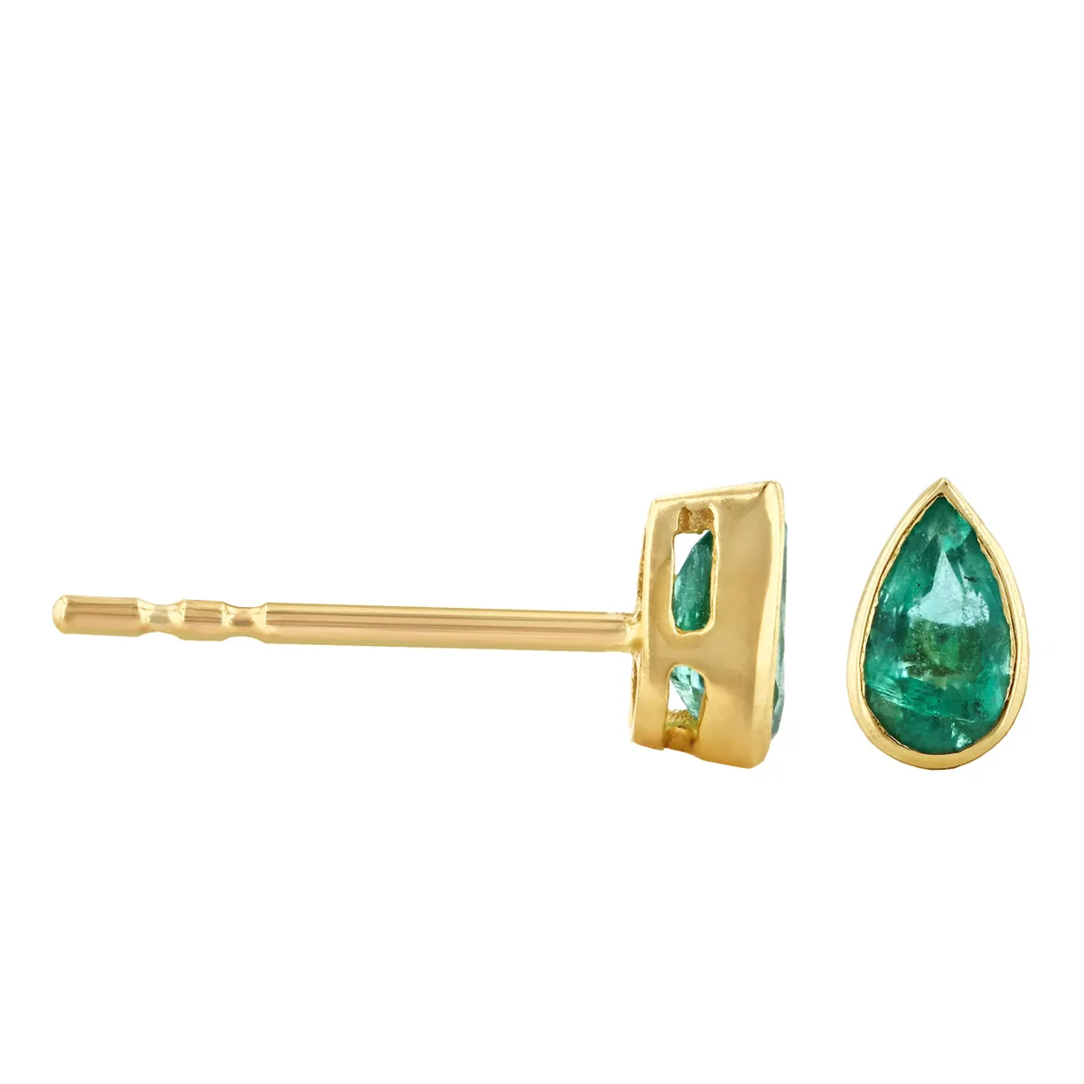 Bijou Collection 0.45ct Pear Cut Emerald Stud Earrings | 9K Yellow Gold