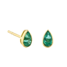 Bijou Collection 0.45ct Pear Cut Emerald Stud Earrings | 9K Yellow Gold