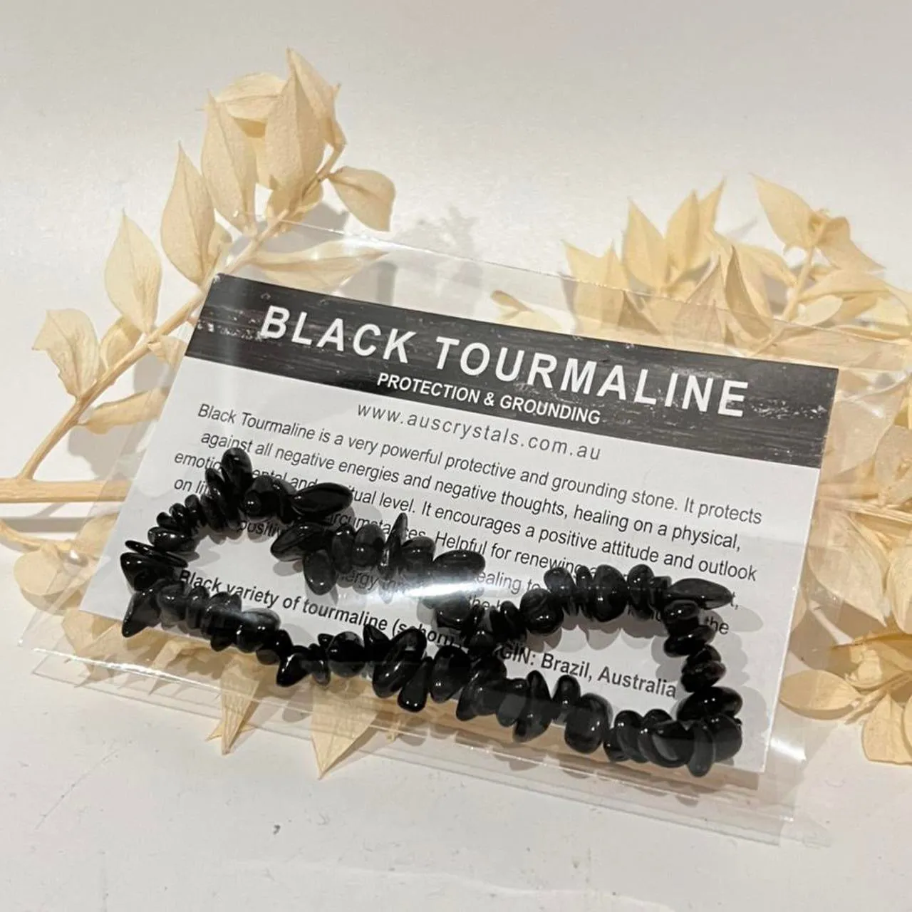 Black Tourmaline Crystal chip bracelet