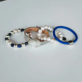 Blue & Gray Bracelet Stack Set