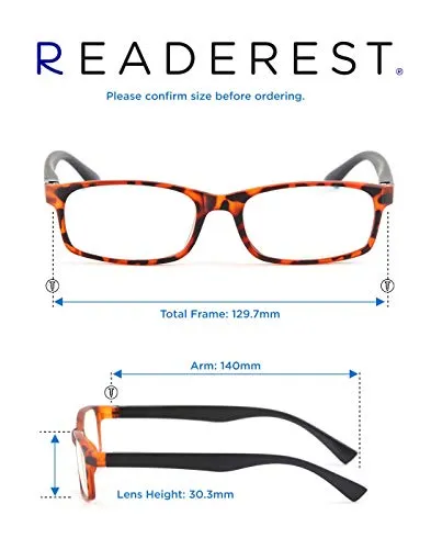 Blue-Light-Blocking-Reading-Glasses-Tortoise-Black-2-50-Magnification-Computer-Glasses