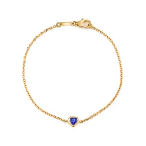 BLUE SAPPHIRE HEART CHAIN BRACELET
