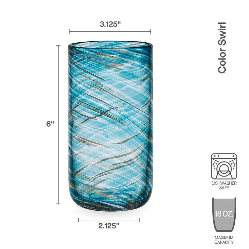 Blue Swirl Glassware