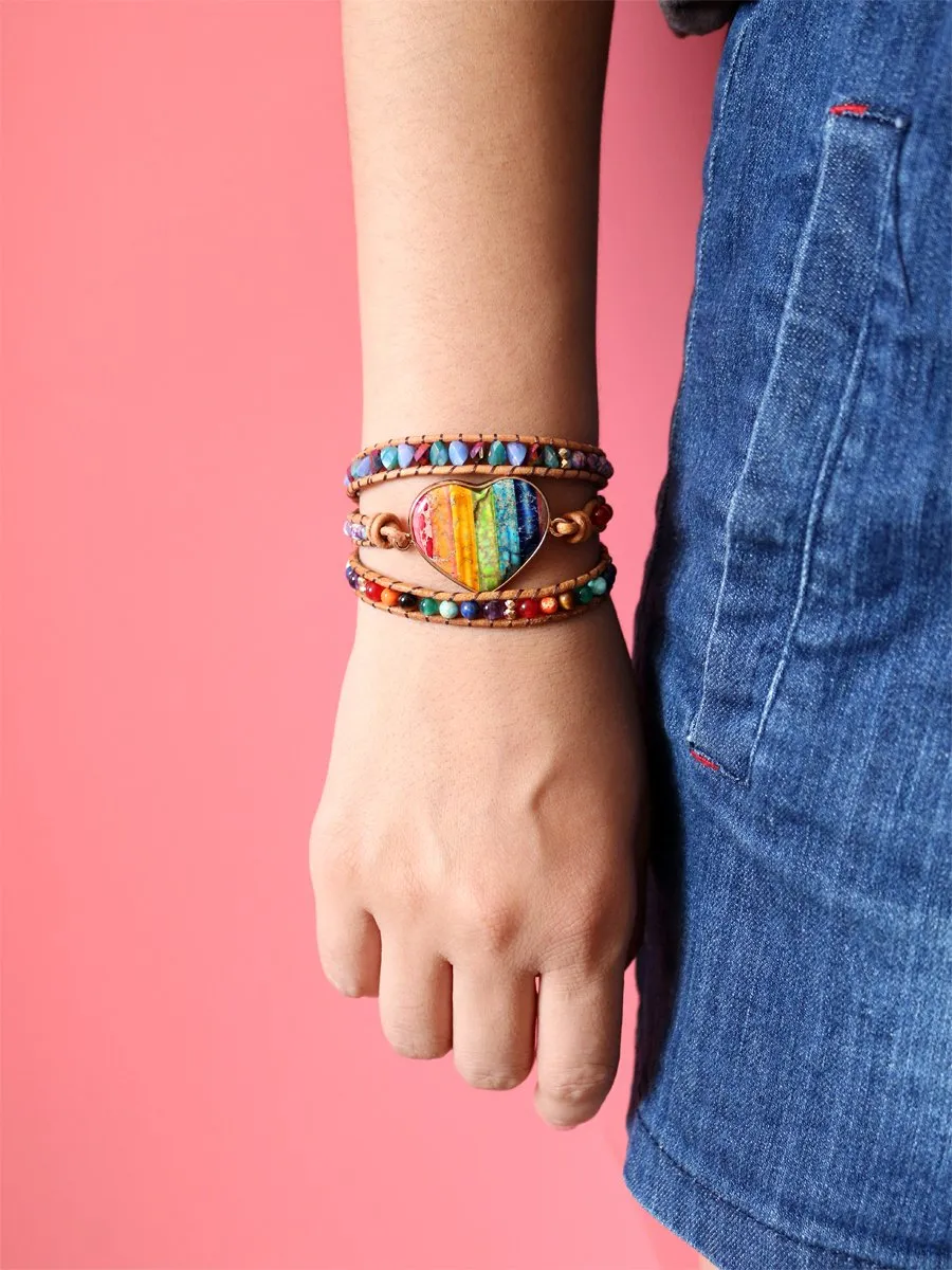 Chakra Love Rainbow Wrap Bracelet