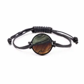 Circle Wood Resin Bracelet - Han (Dark Green, 586936)