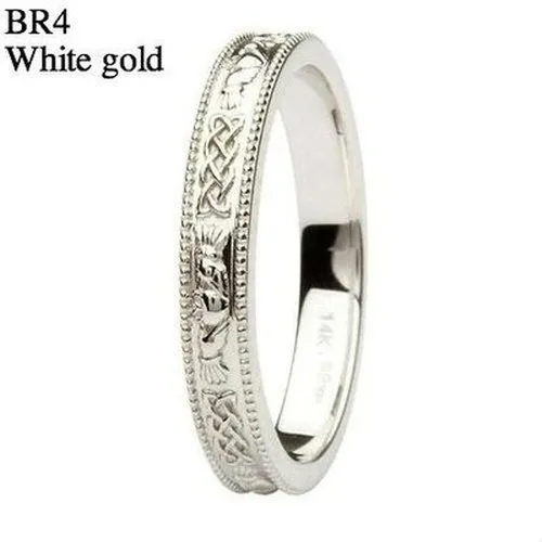 Claddagh and Celtic 14K White/Yellow Gold