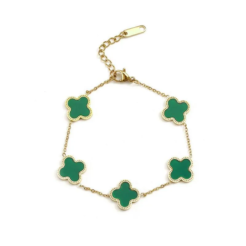 Clover Bracelet Green & Gold
