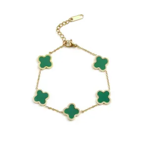 Clover Bracelet Green & Gold