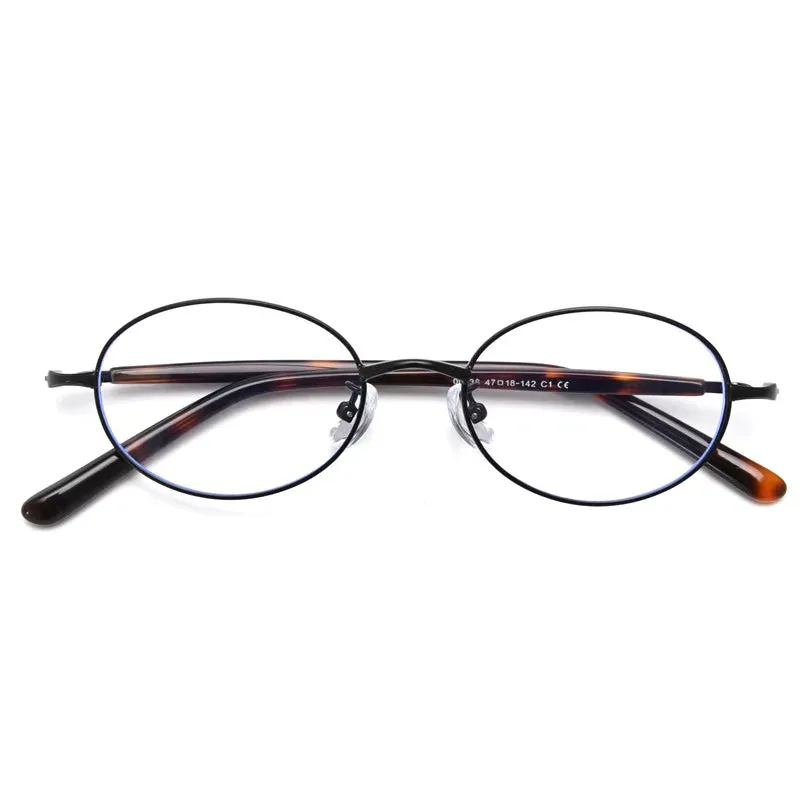 Cubojue Womens Full Rim Small Oval Alloy Reading Glasses 00236