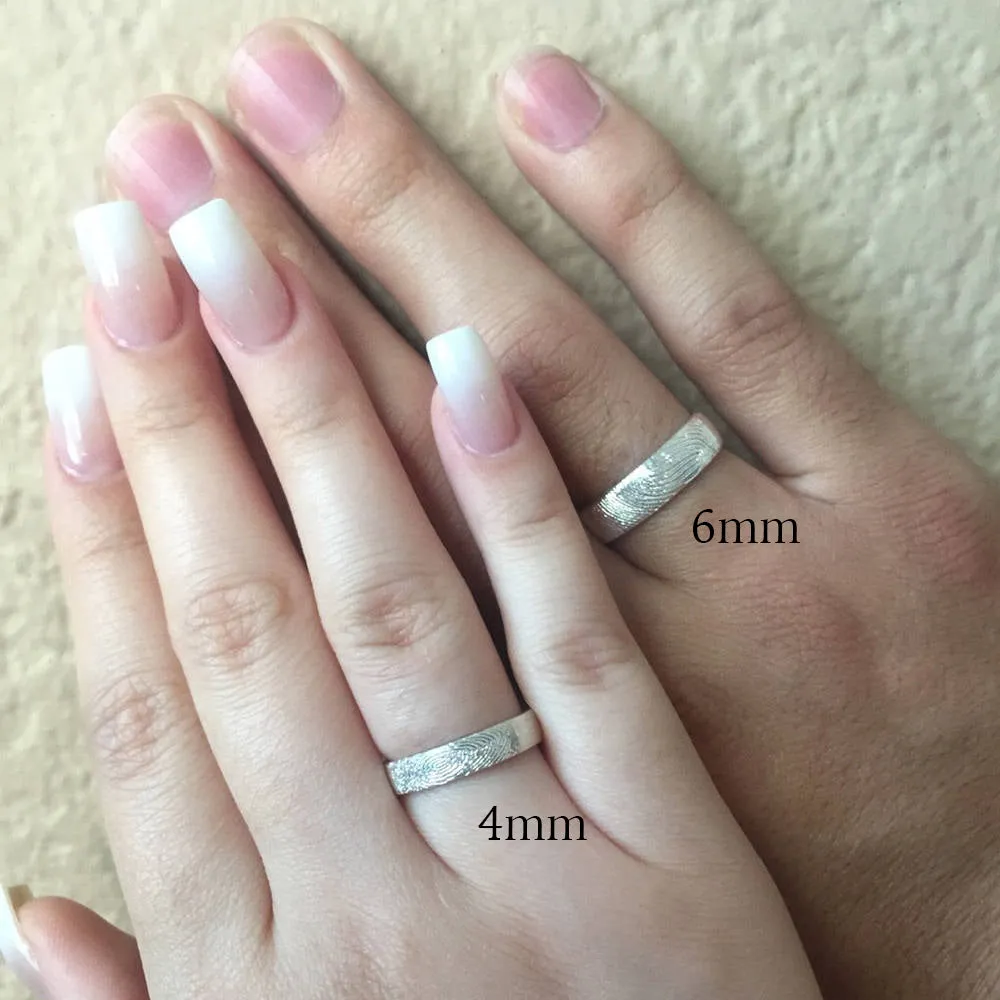 Custom Fingerprint Engraved Thin Ring Band - [4mm]