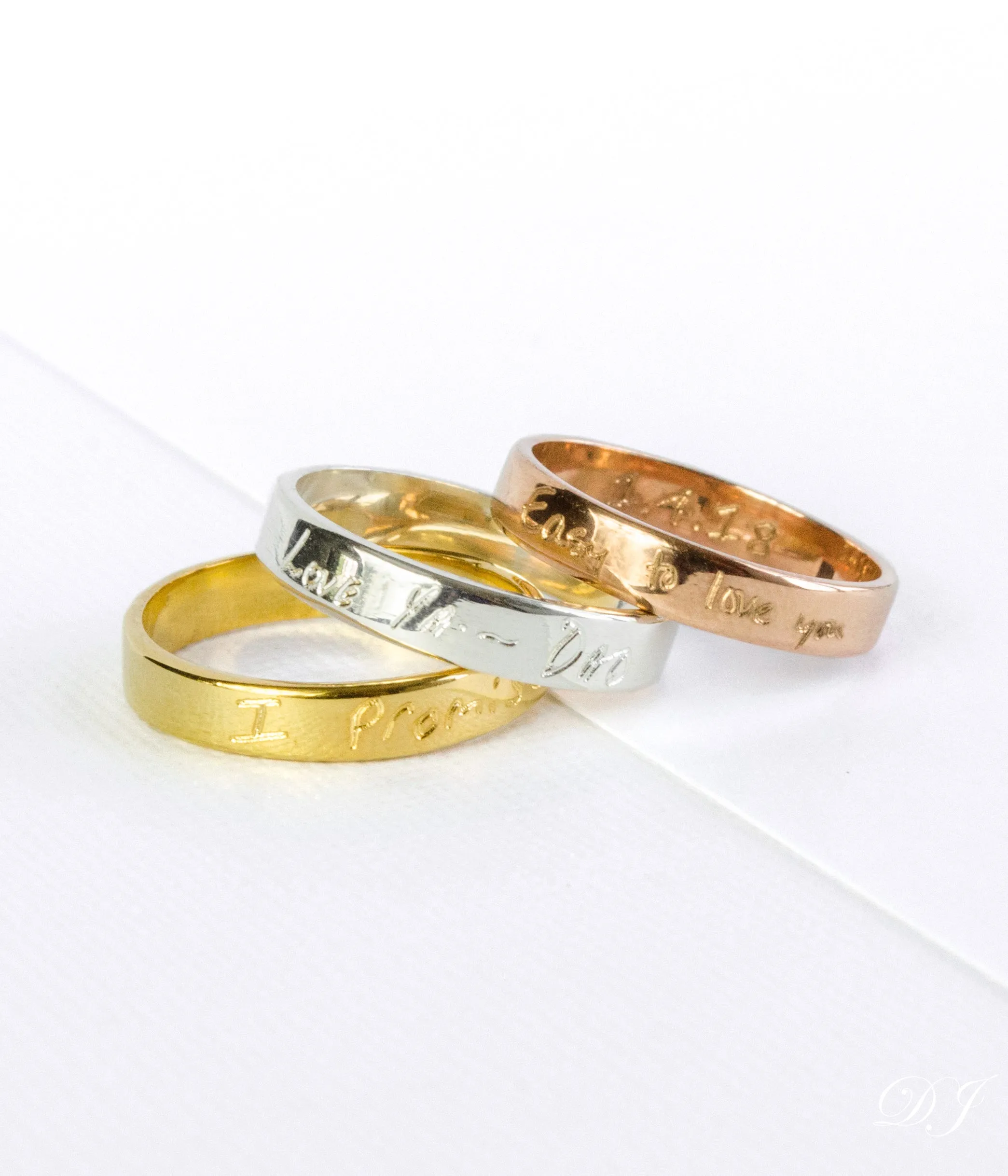 Custom Fingerprint Engraved Thin Ring Band - [4mm]