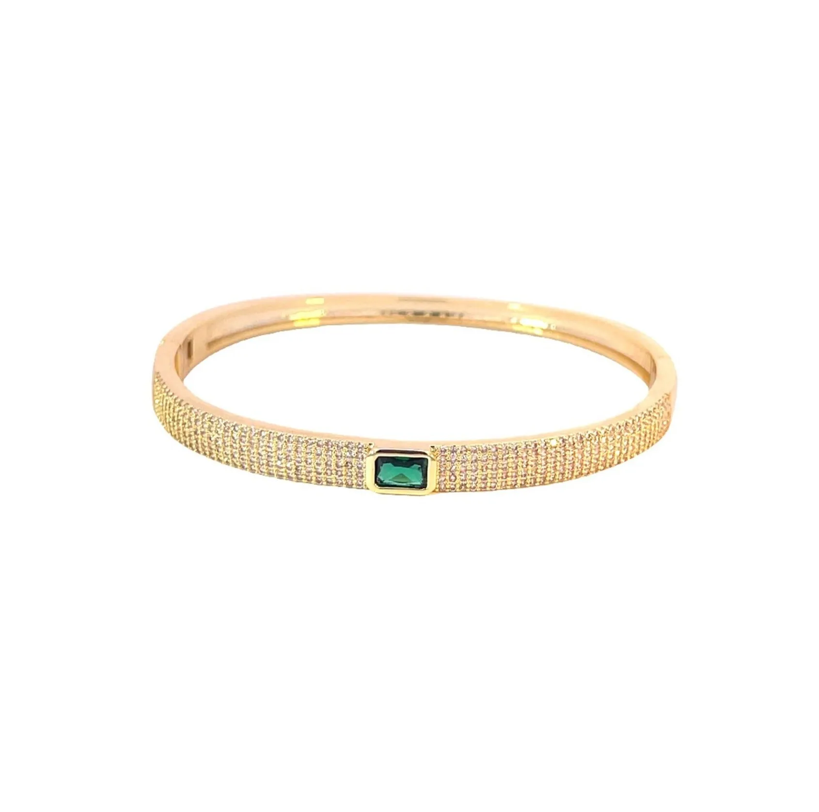 CZ Paved Stone Bangle Bracelet (B118)(B118A)
