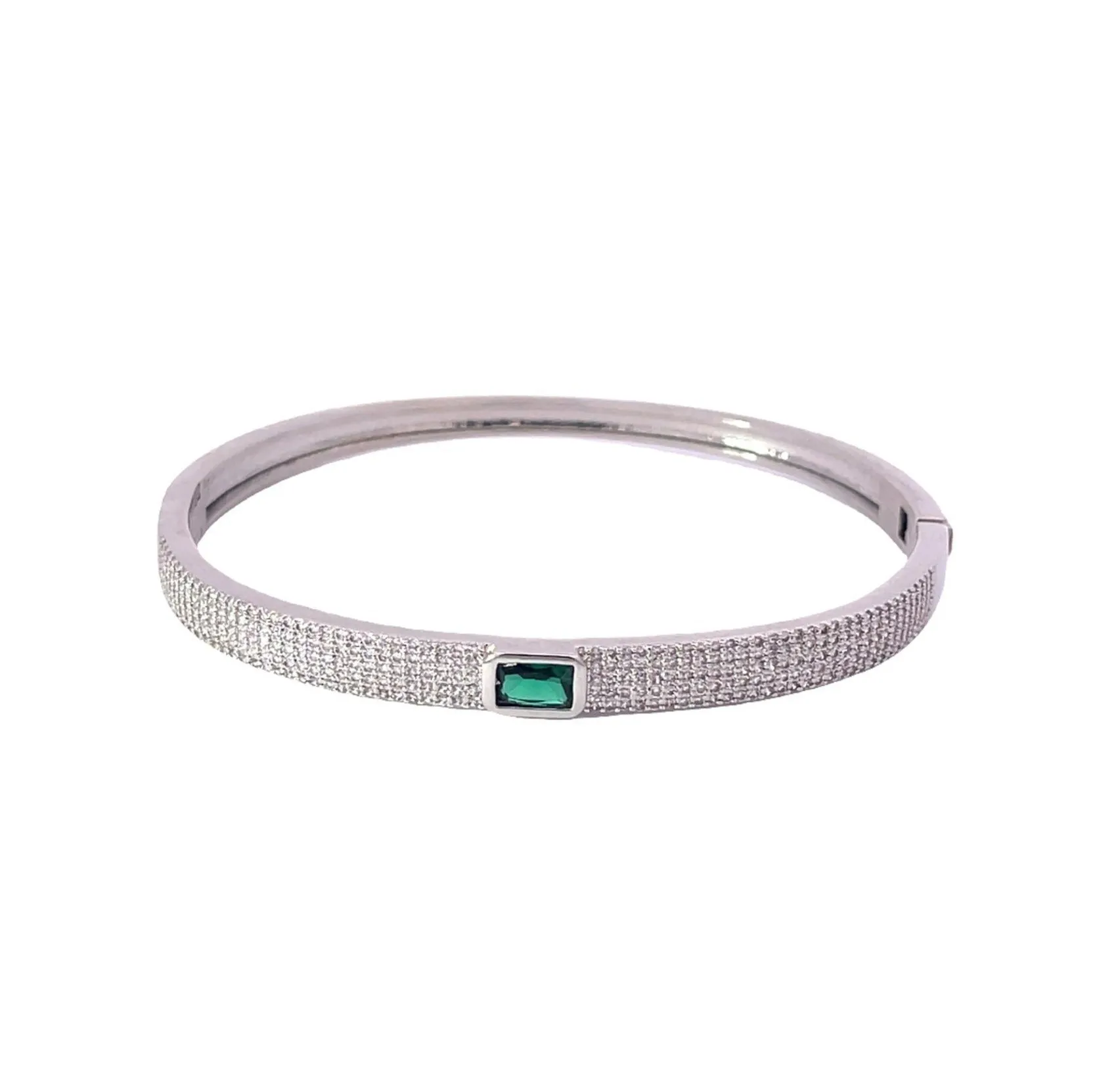 CZ Paved Stone Bangle Bracelet (B118)(B118A)