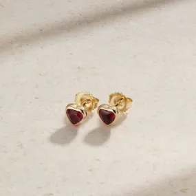 Dilara Bezel Set Ruby Stud Earrings