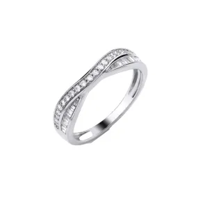 Double Sided Wishbone Diamond Ring - 9ct Gold