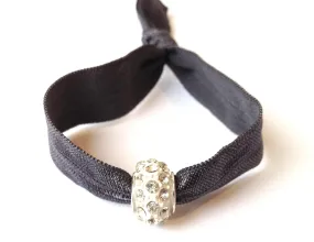 Elastic Bracelet - Smokey Gray with White
