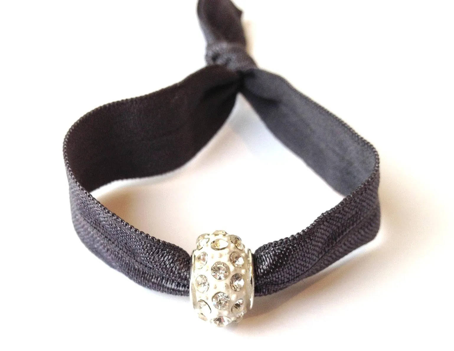 Elastic Bracelet - Smokey Gray with White