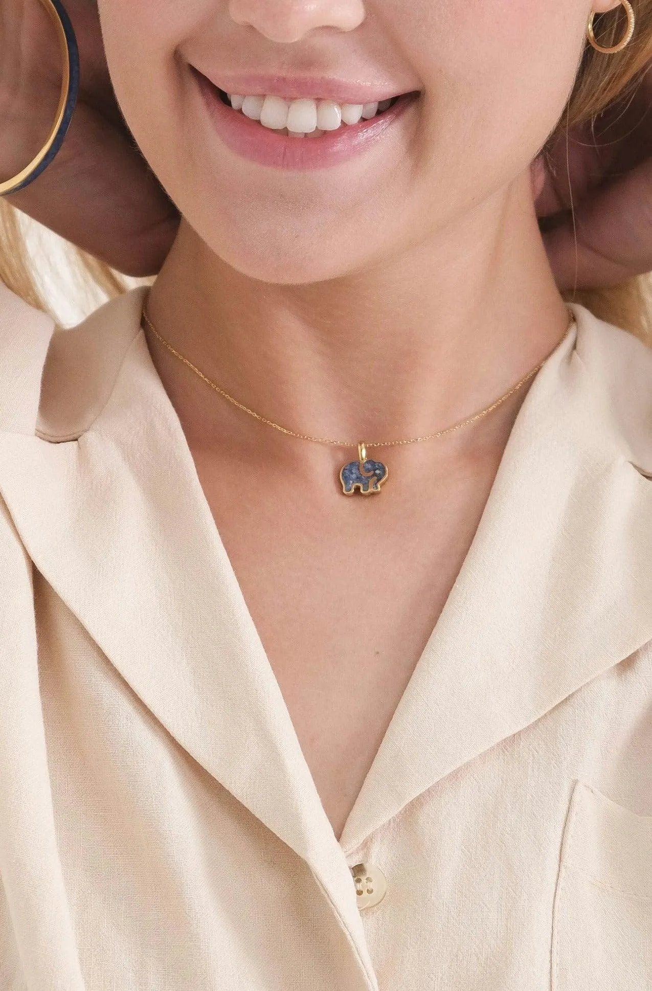 Elephant Gemstone Necklace