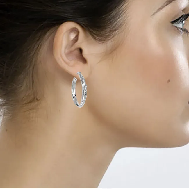 ELLE™  STERLING SILVER HOOPS