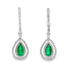 Emerald & Diamond Drop Earrings